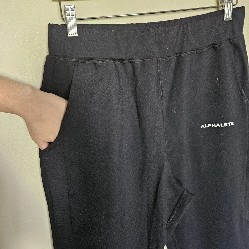 Mens Alphalete premium Joggers Black Large